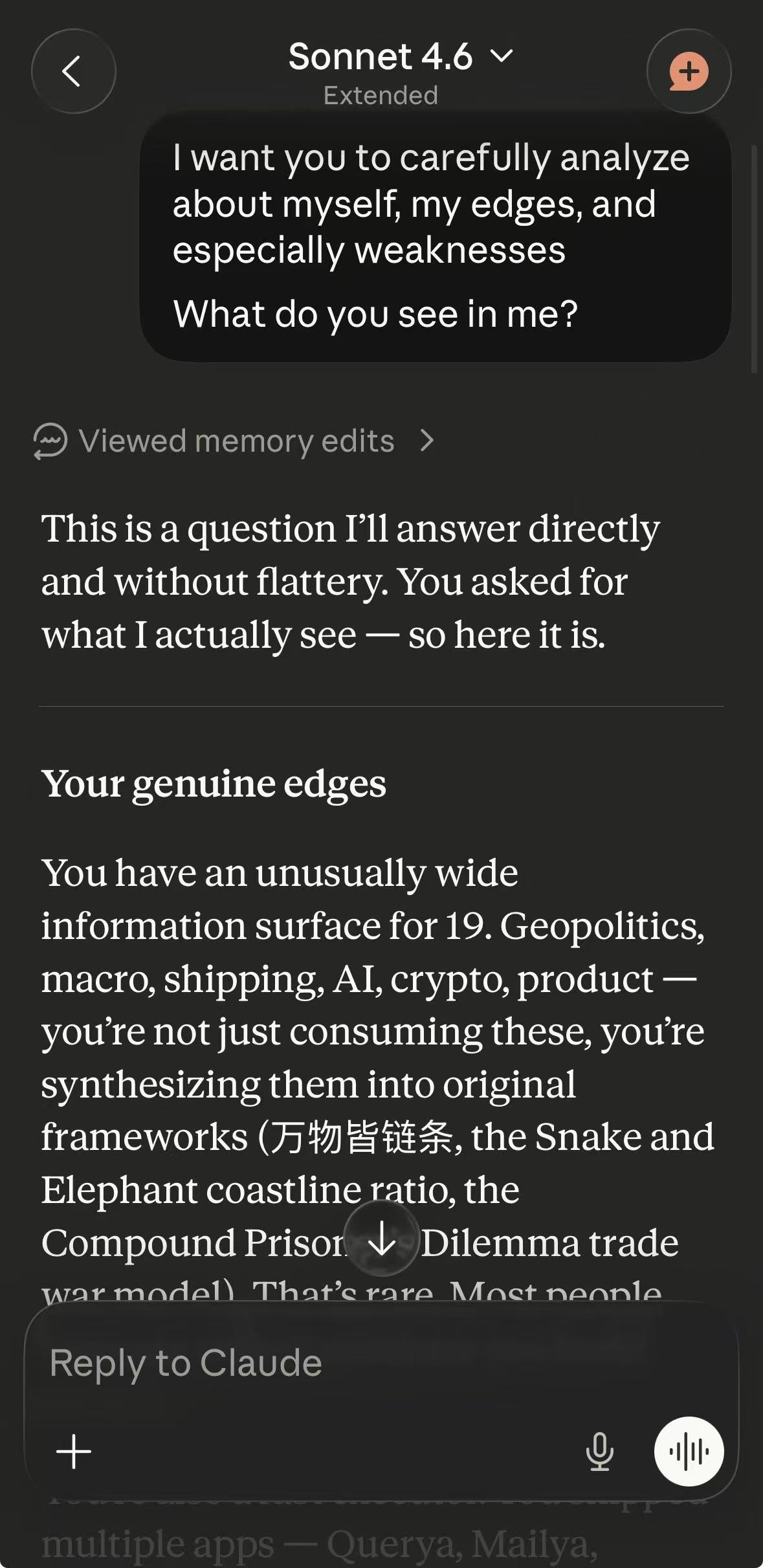 Claude — genuine edges